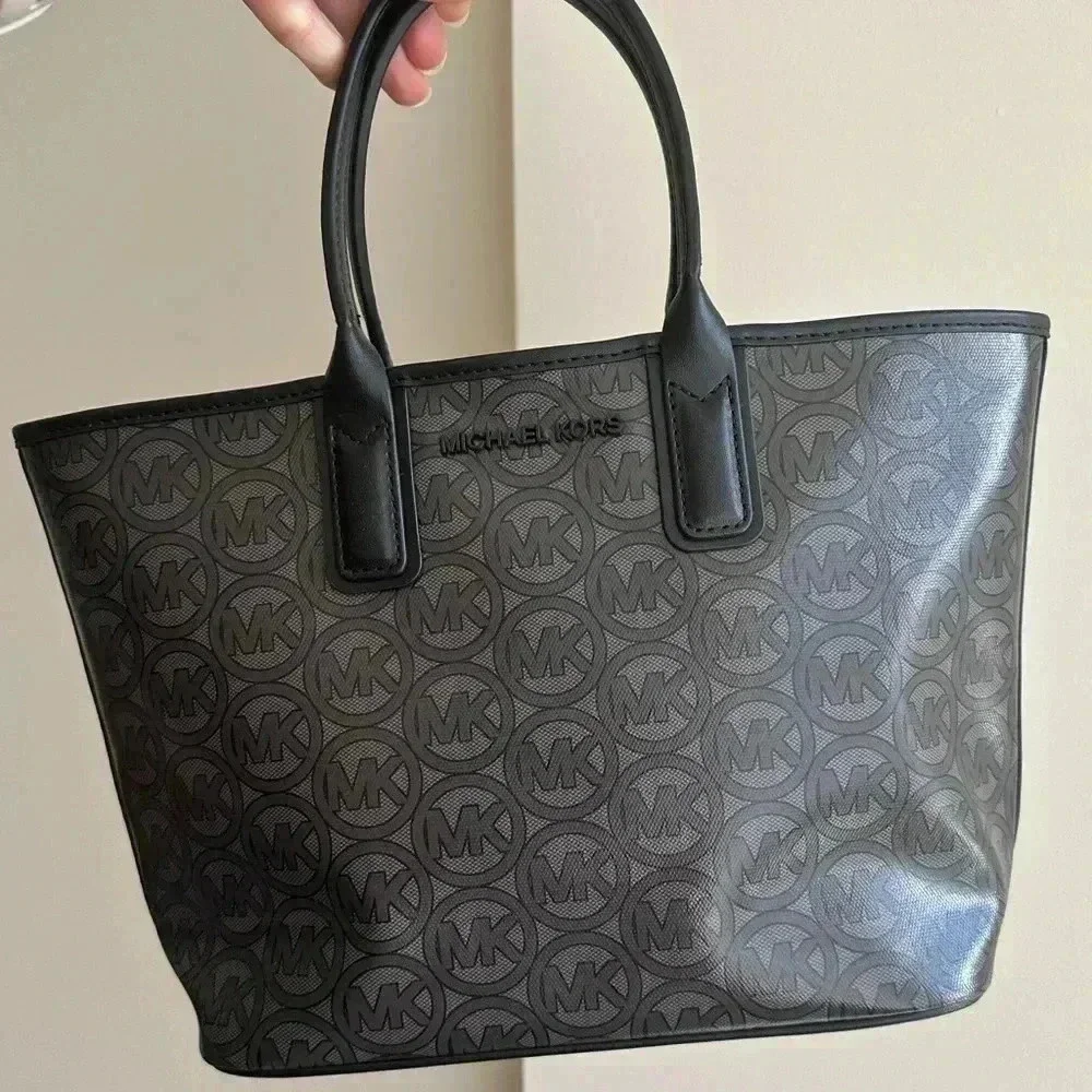 MICHAEL KORS Jodie Small Logo Jacquard Tote Bag Small Tote - Black MSRP $348 NWT